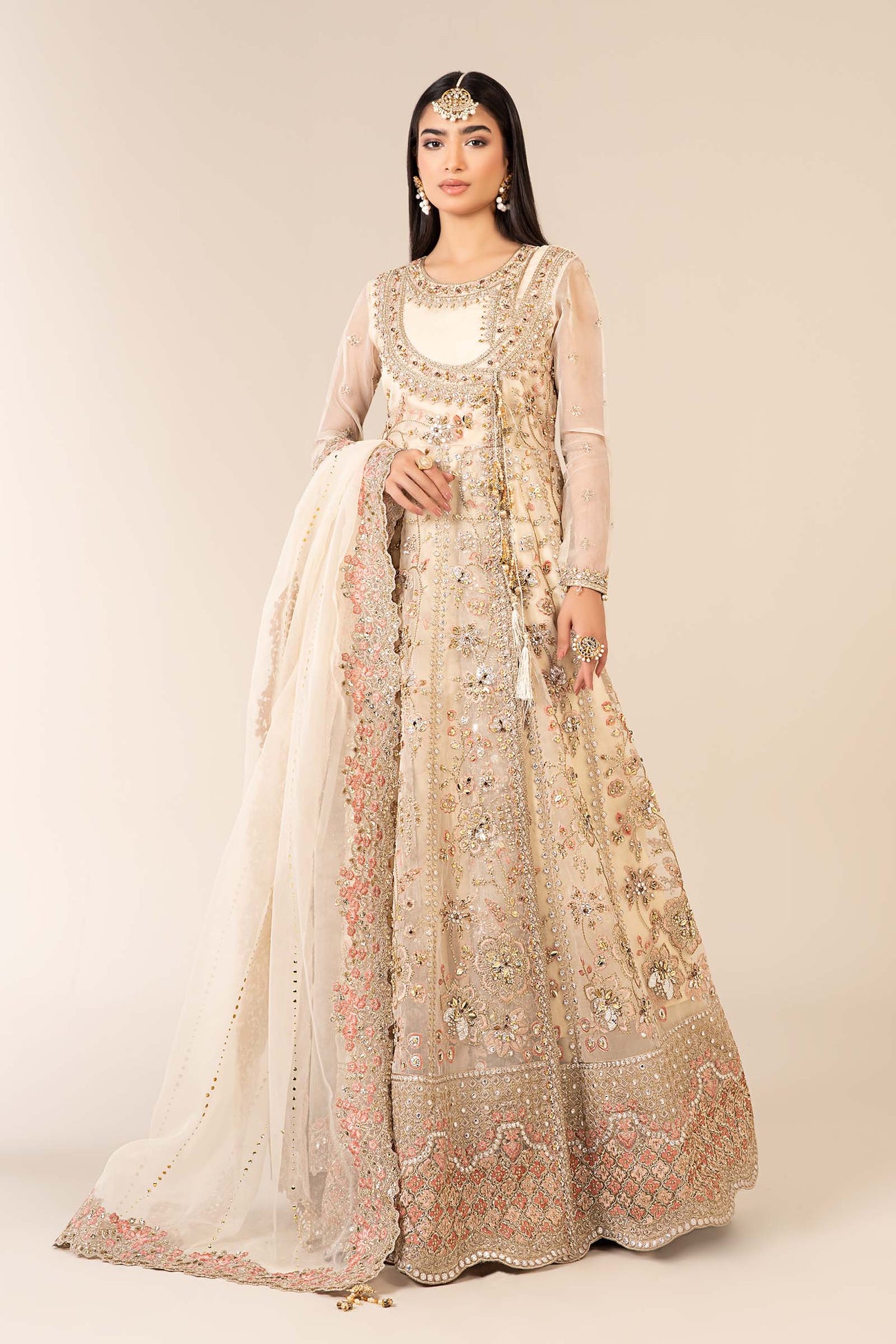 3 Piece Embroidered Organza Suit