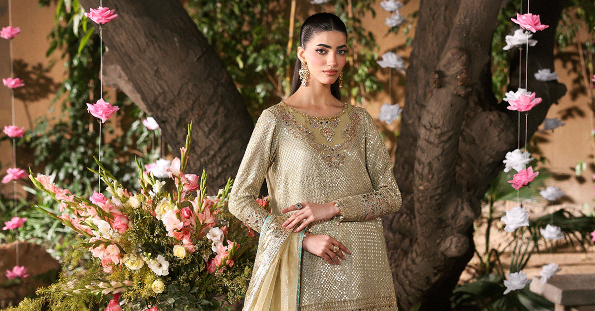 3 Piece Embroidered Chiffon Suit
