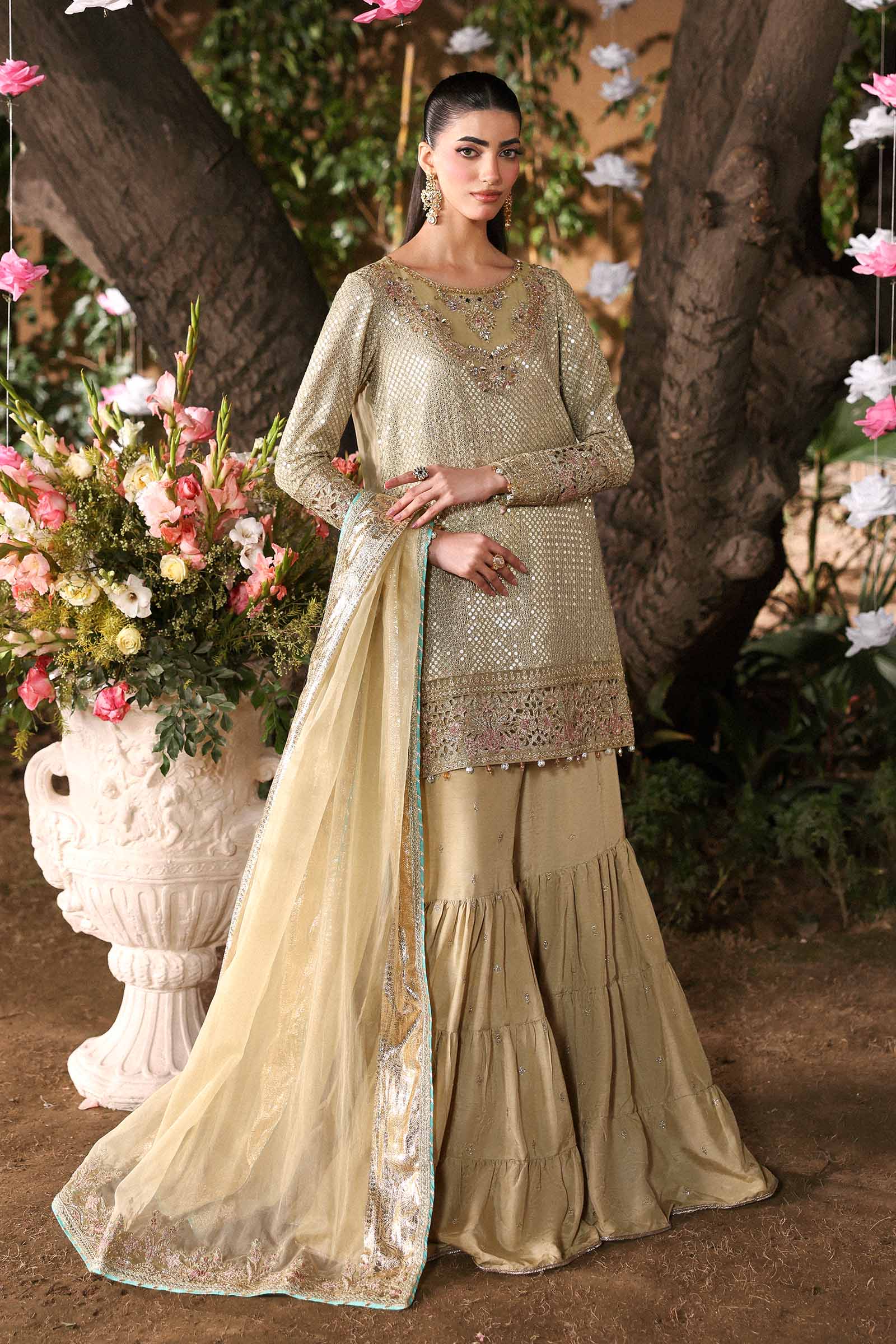 3 Piece Embroidered Chiffon Suit
