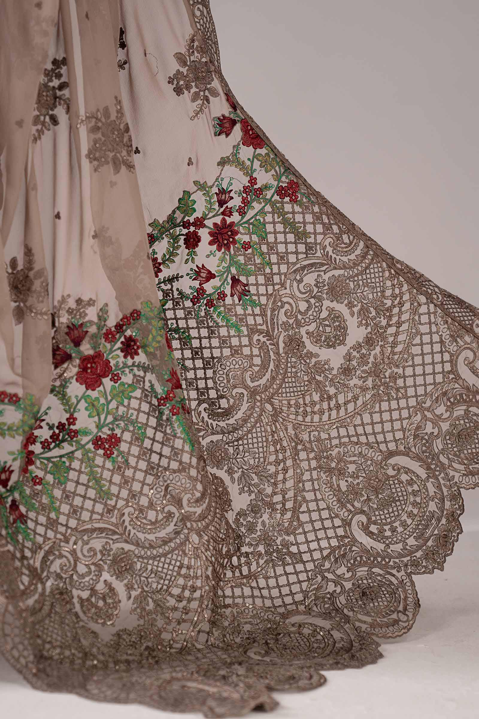 Embroidered Chiffon Saree