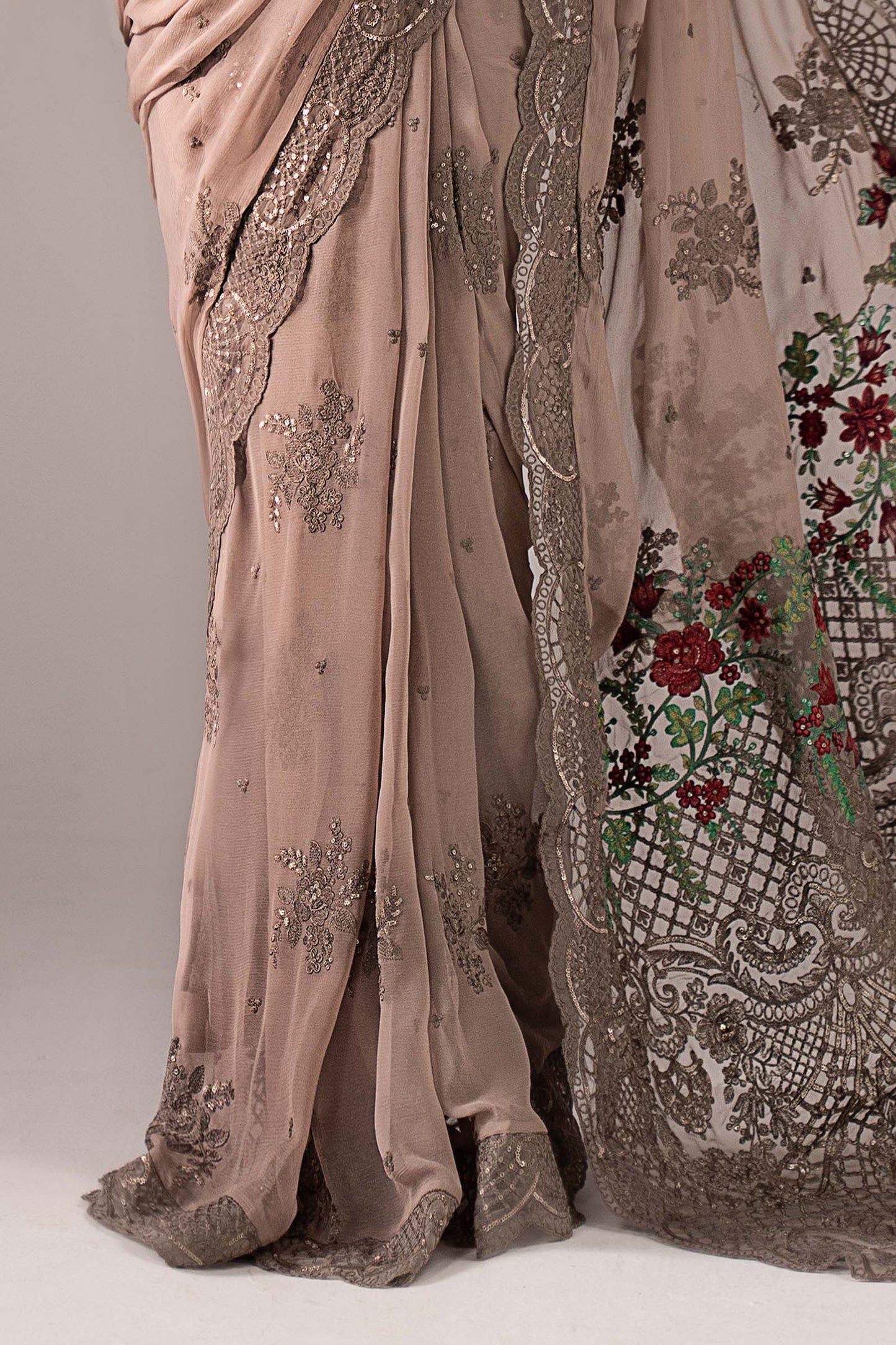Embroidered Chiffon Saree