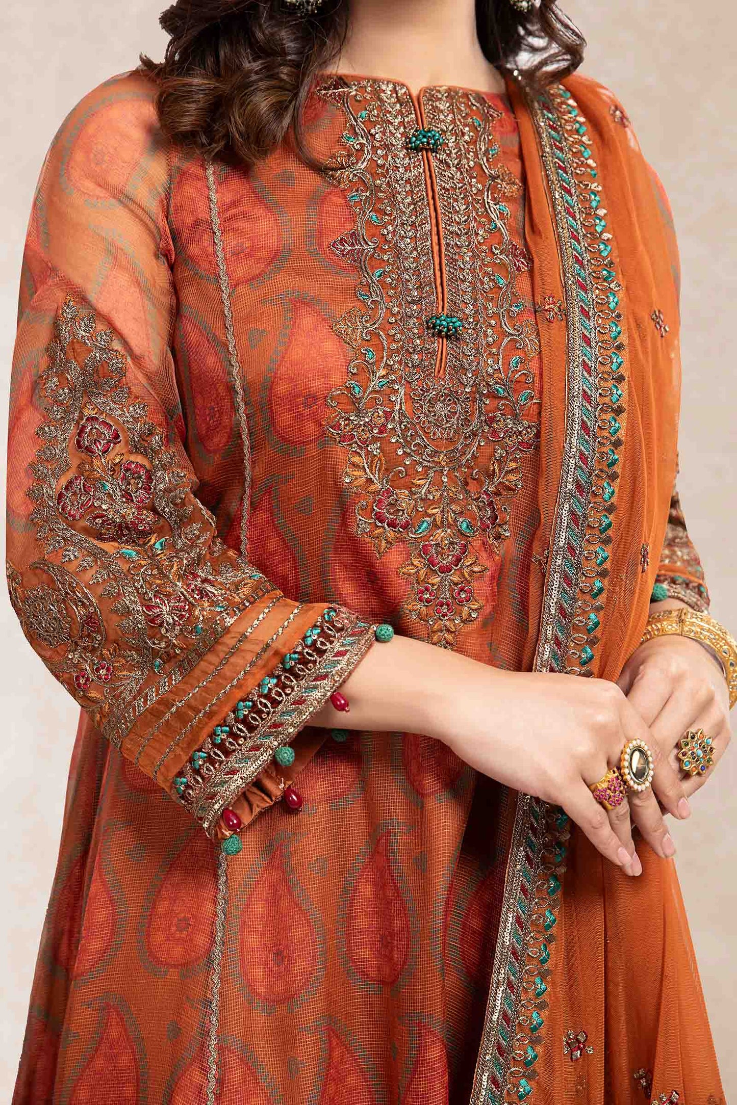 3 Piece Embroidered Suit