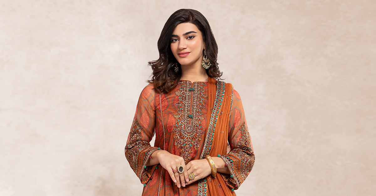 3 Piece Embroidered Suit