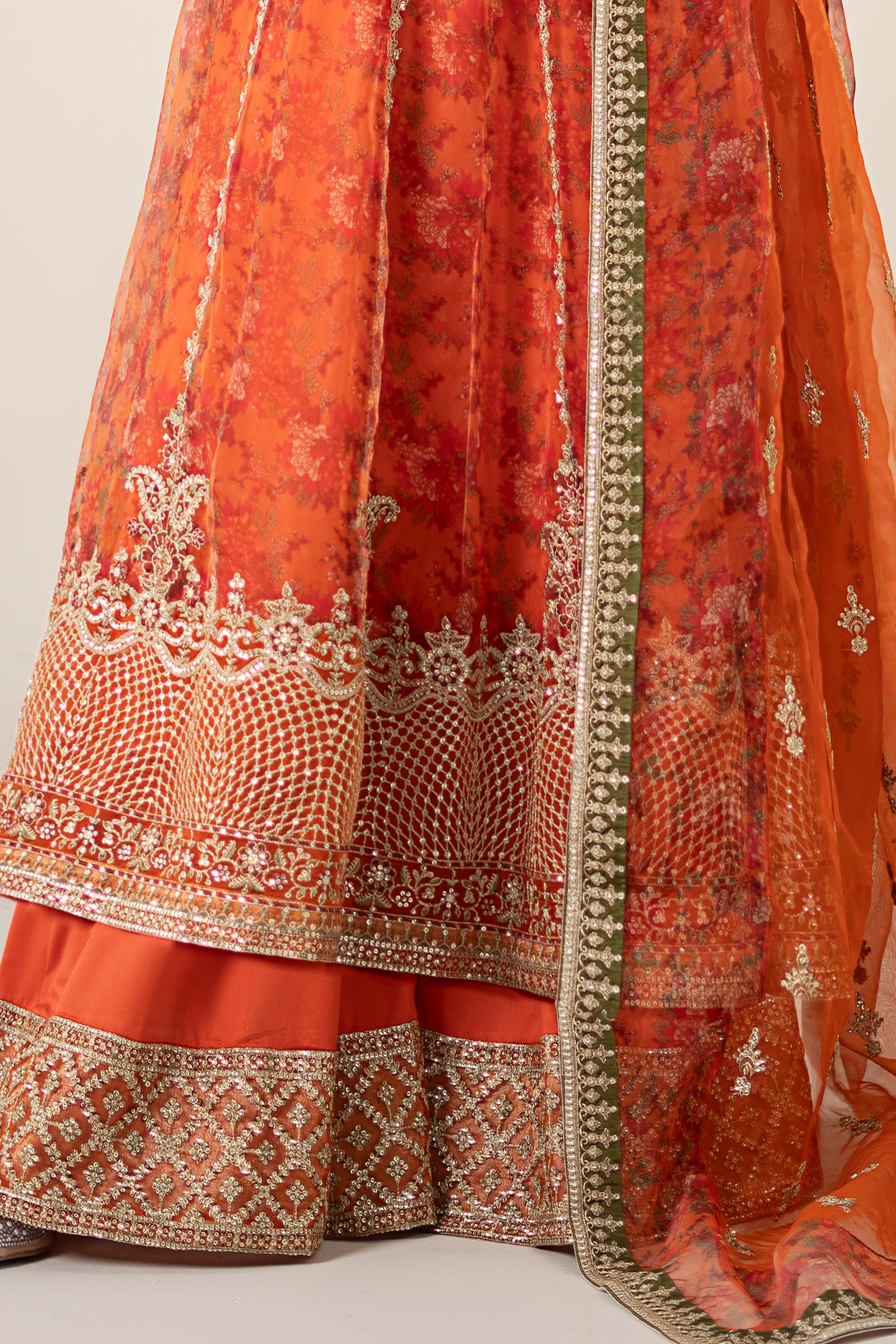 3 Piece Embroidered Organza Suit