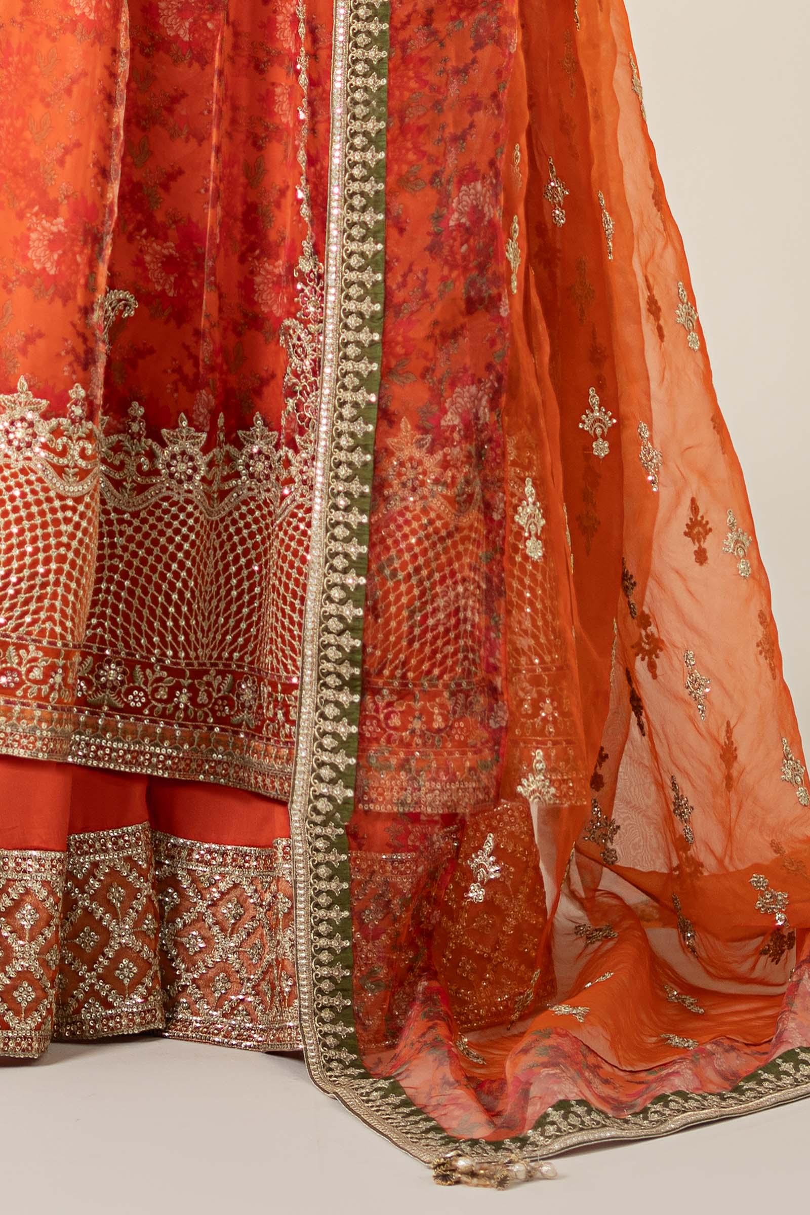 3 Piece Embroidered Organza Suit