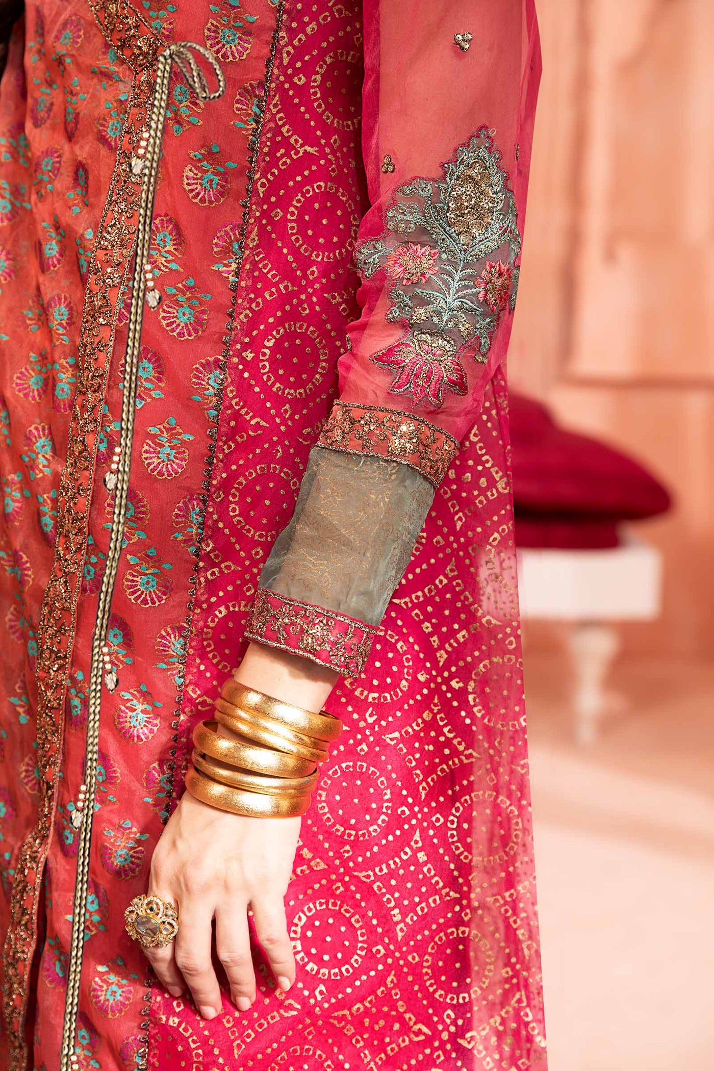 3 Piece Printed Organza Suit | SF-PF24-06