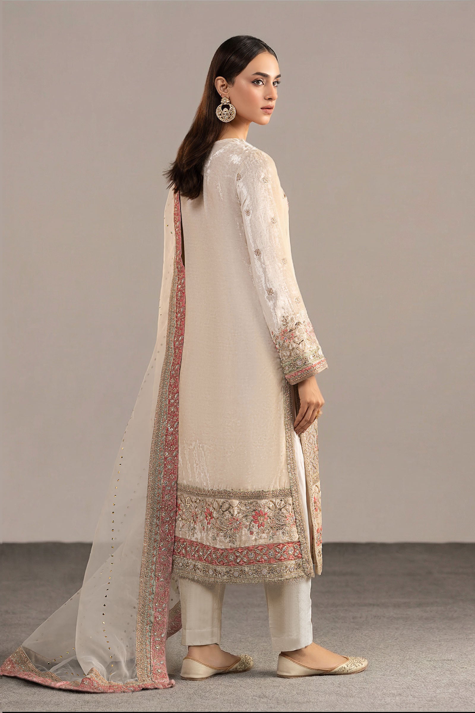 3 Piece Embroidered Velvet Suit