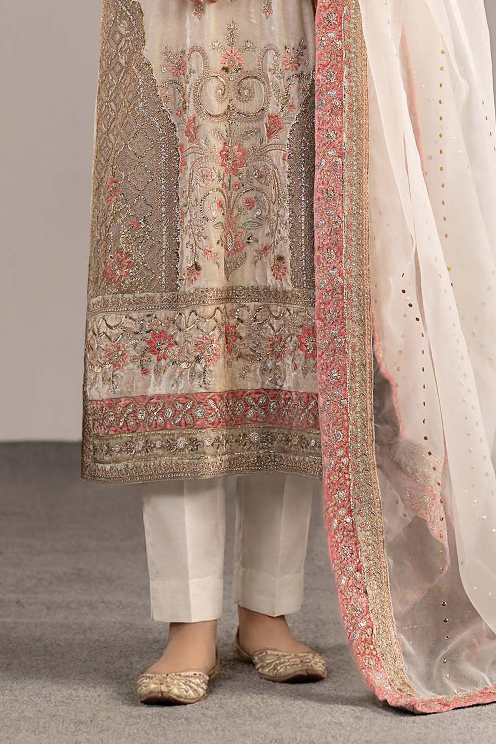 3 Piece Embroidered Velvet Suit