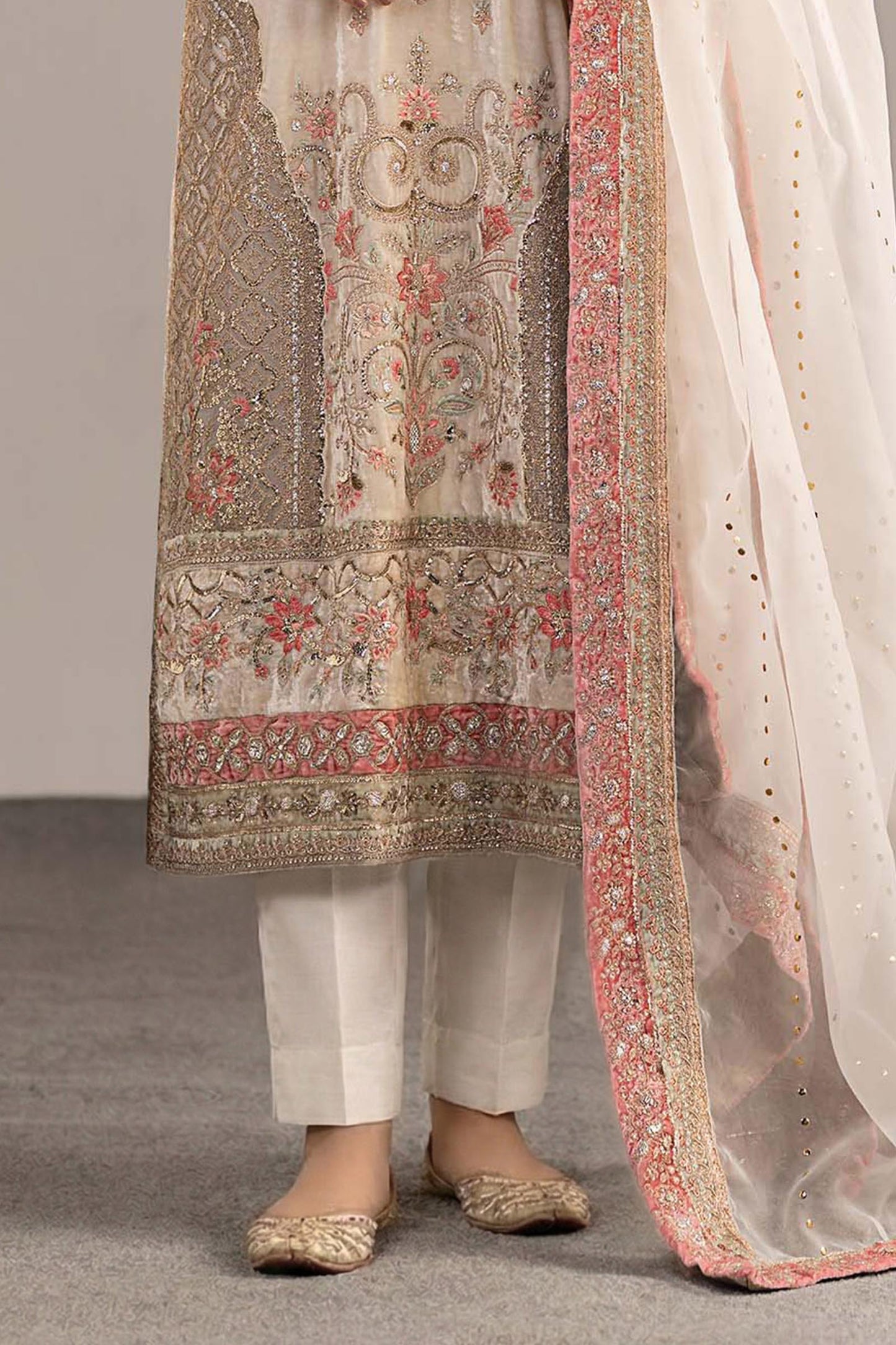 3 Piece Embroidered Velvet Suit