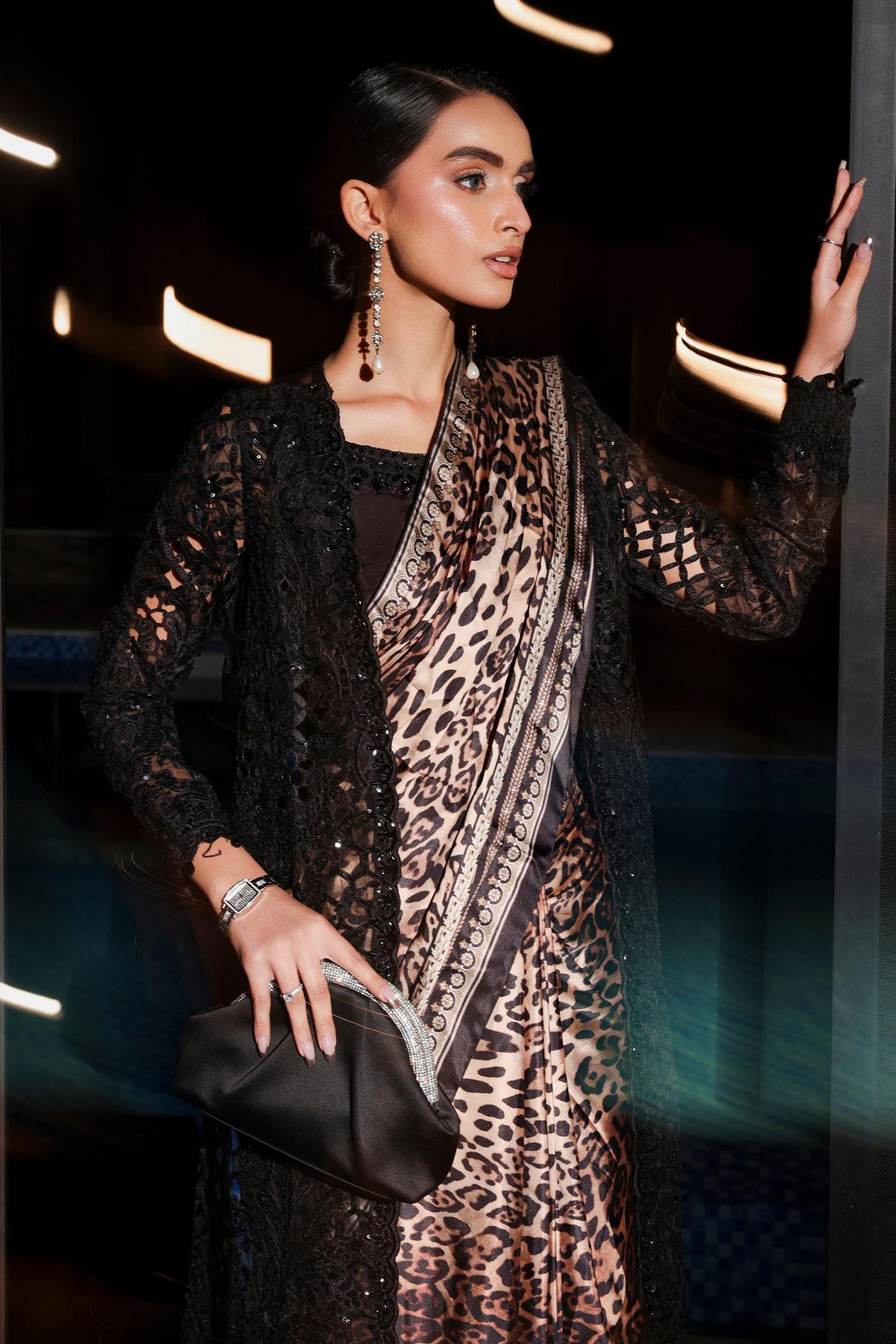 Embroidered Satin Silk Saree