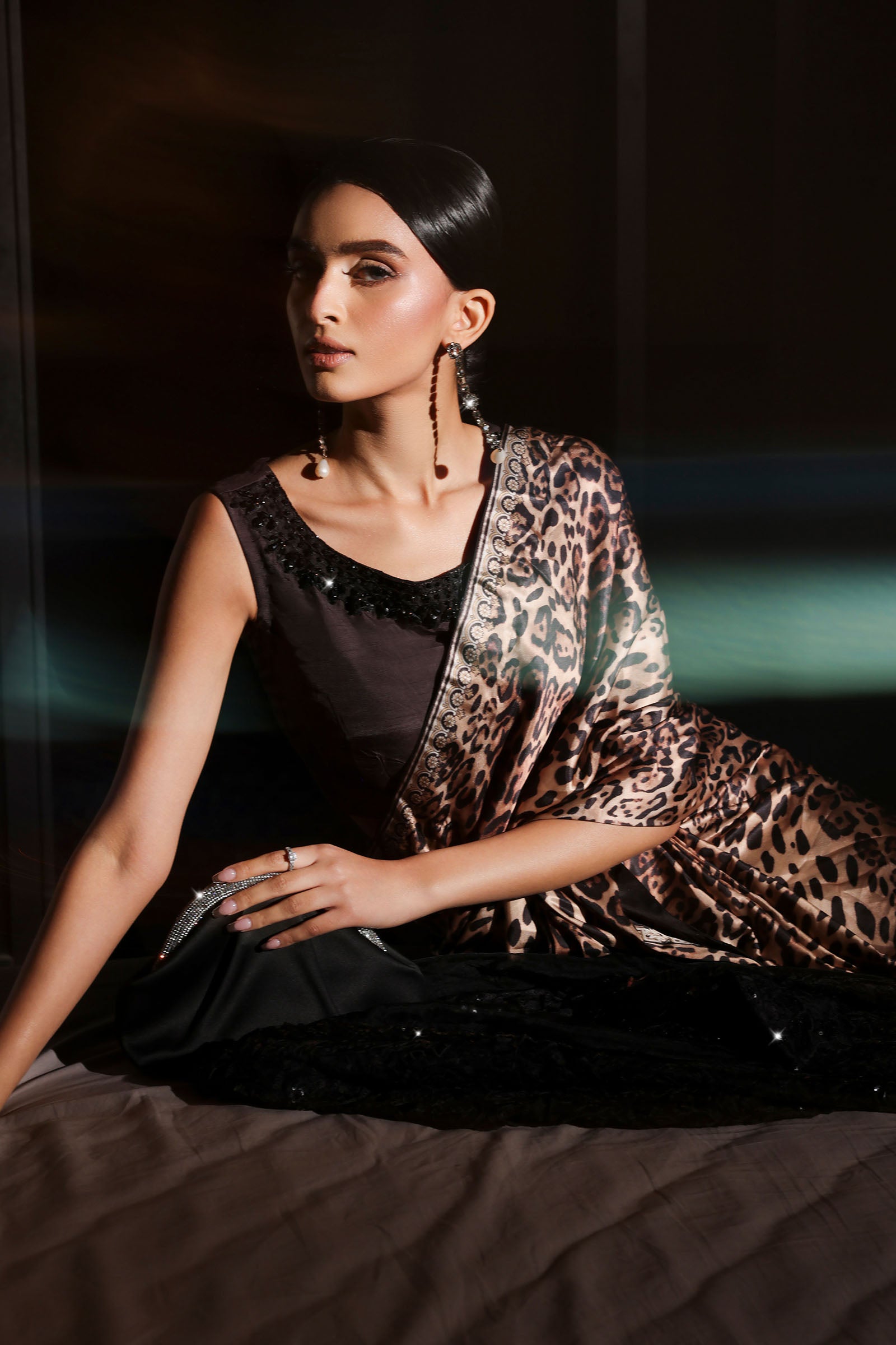 Embroidered Satin Silk Saree