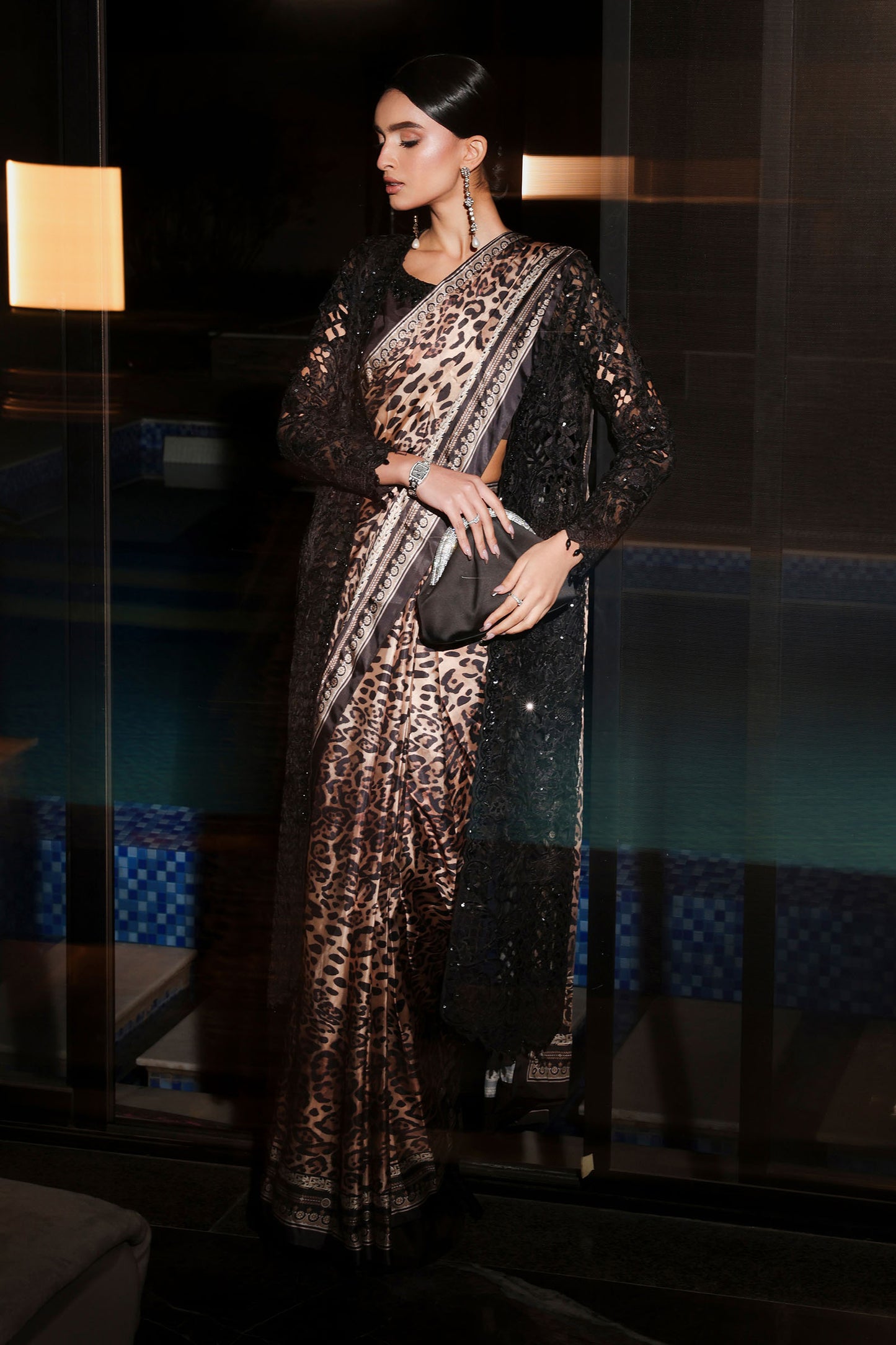 Embroidered Satin Silk Saree