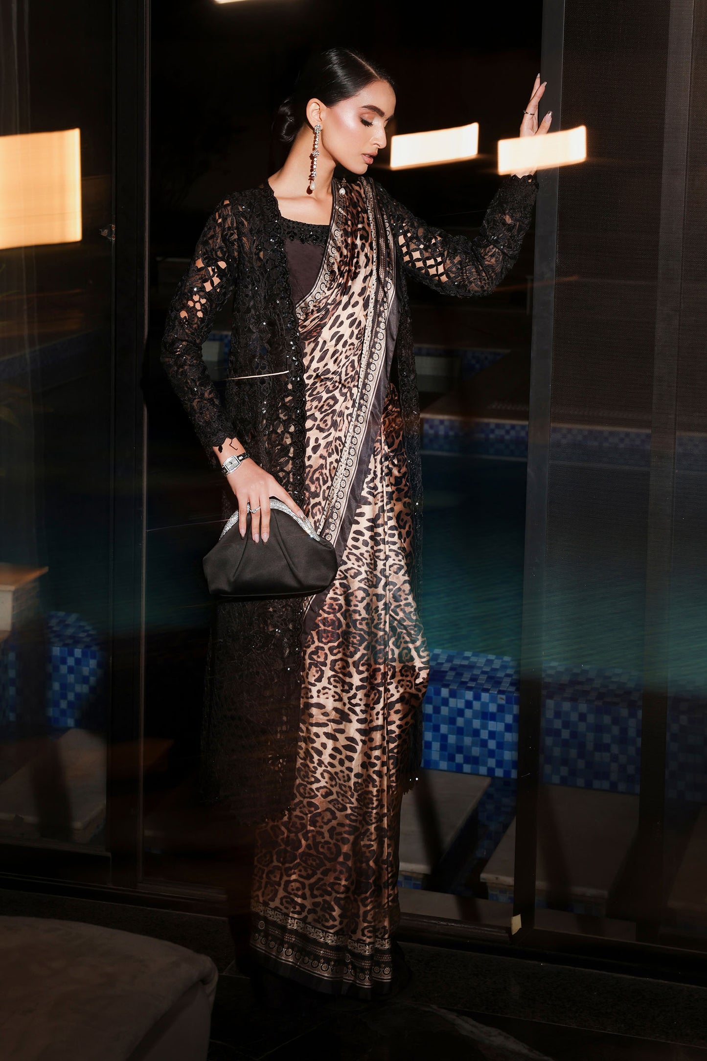 Embroidered Satin Silk Saree