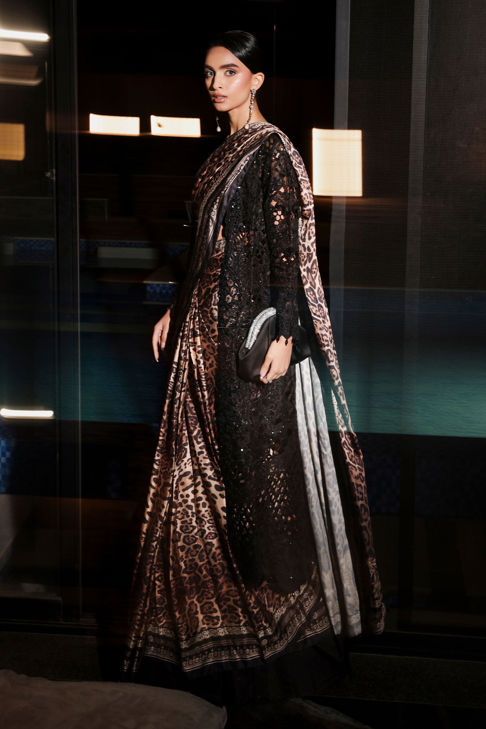 Embroidered Satin Silk Saree