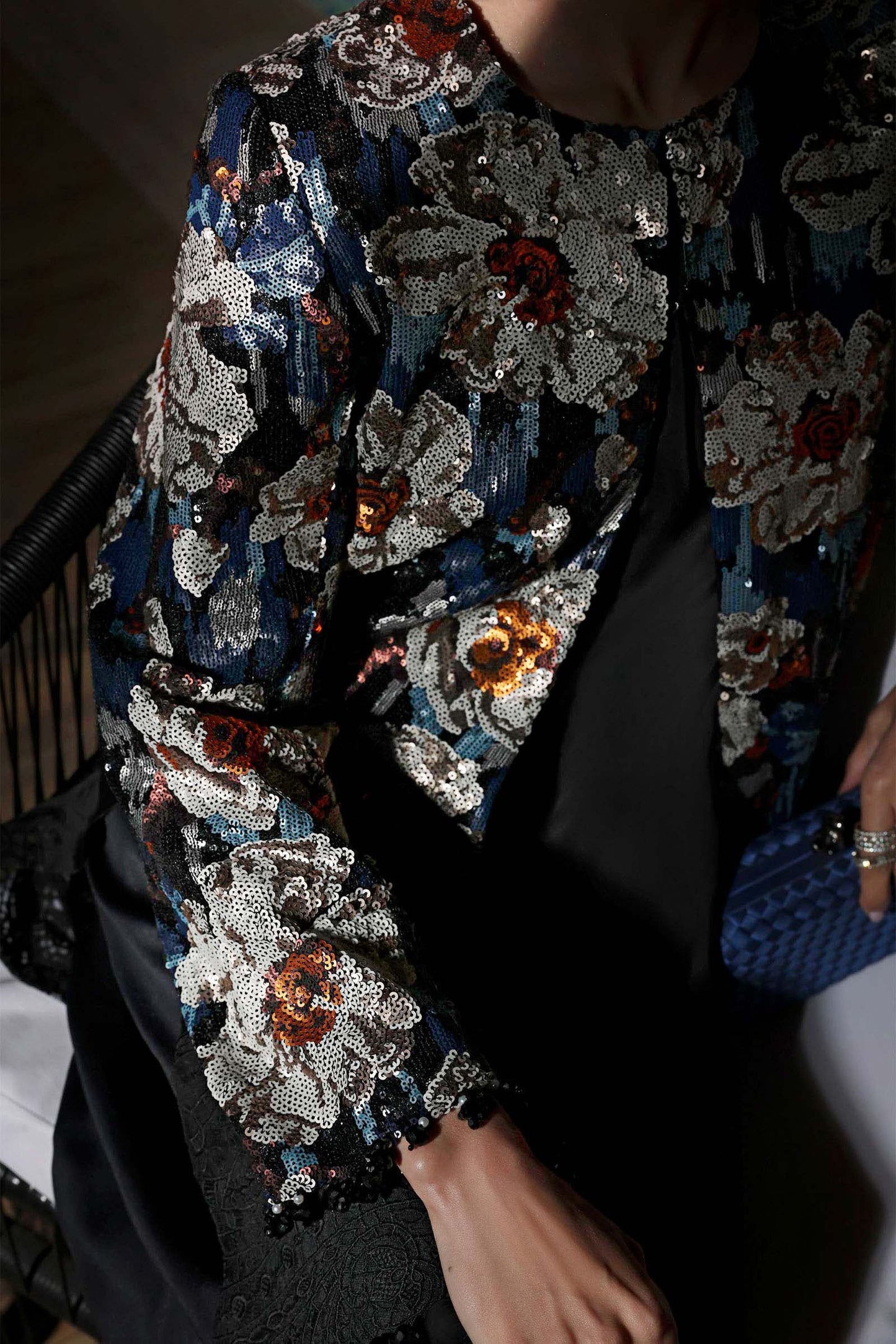 3 Piece Embellished Net Suit