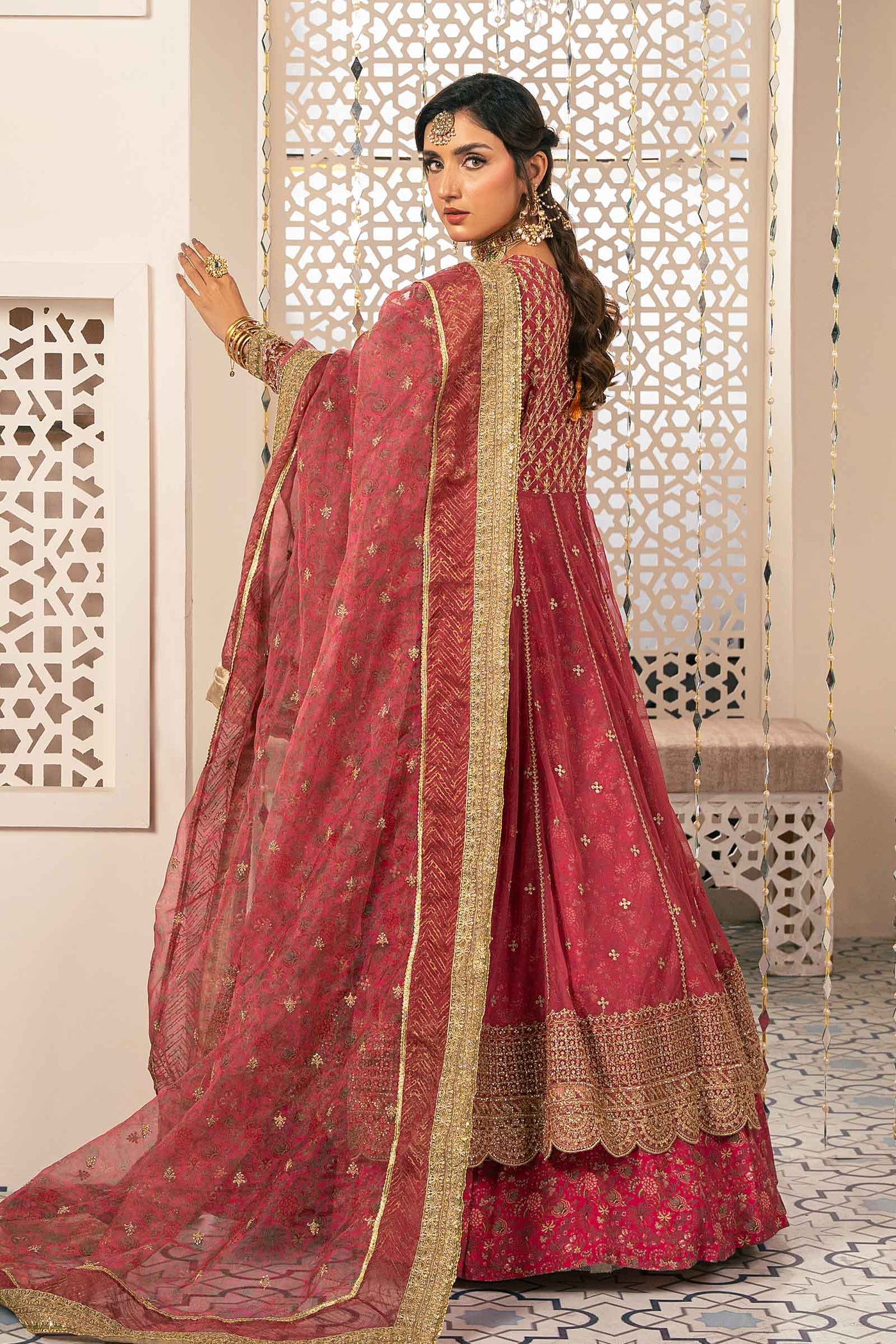 3 Piece Embroidered Net Suit