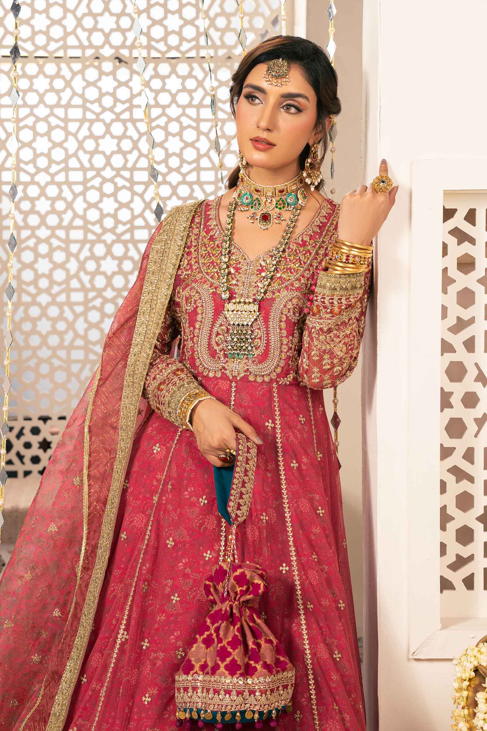 3 Piece Embroidered Net Suit
