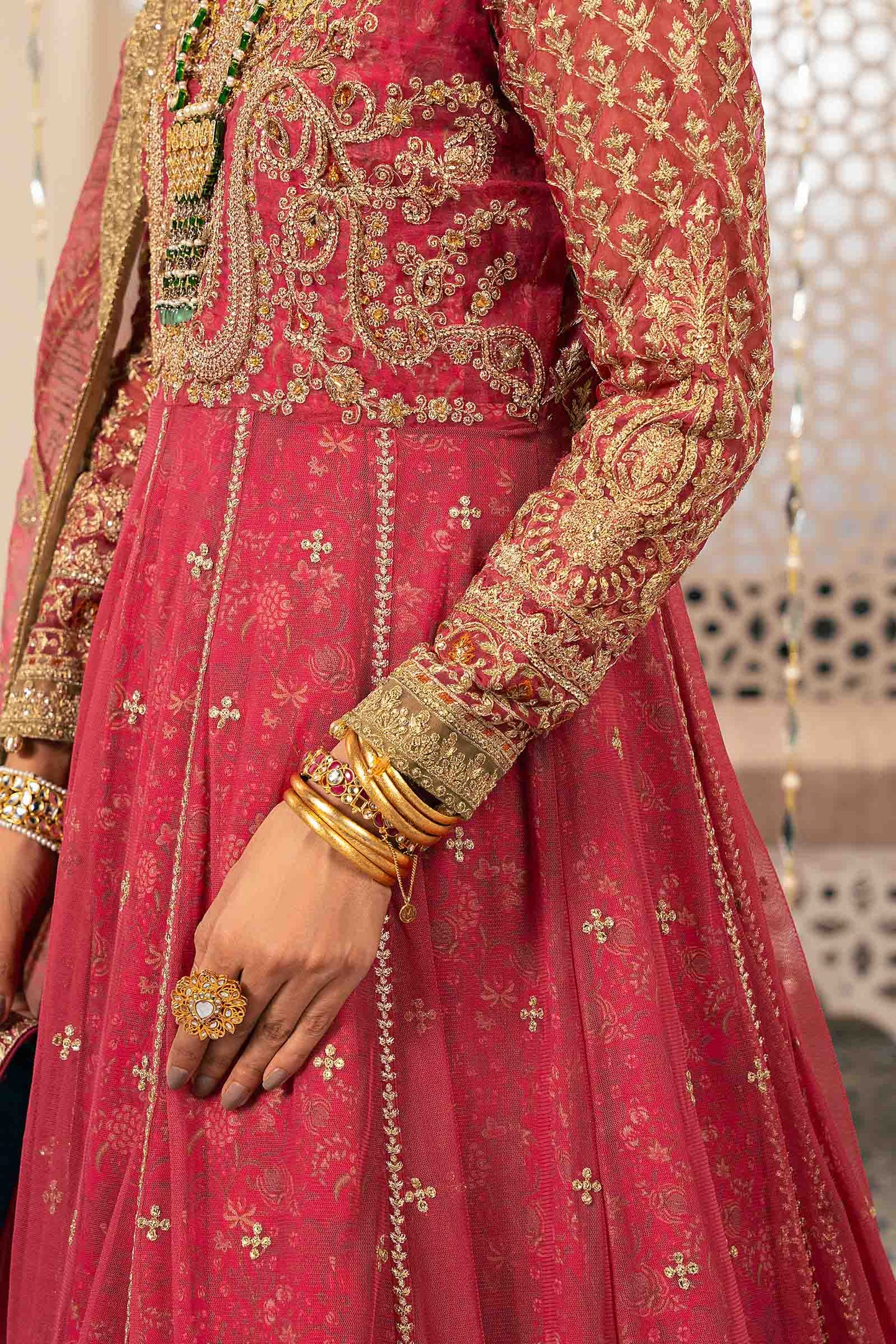 3 Piece Embroidered Net Suit