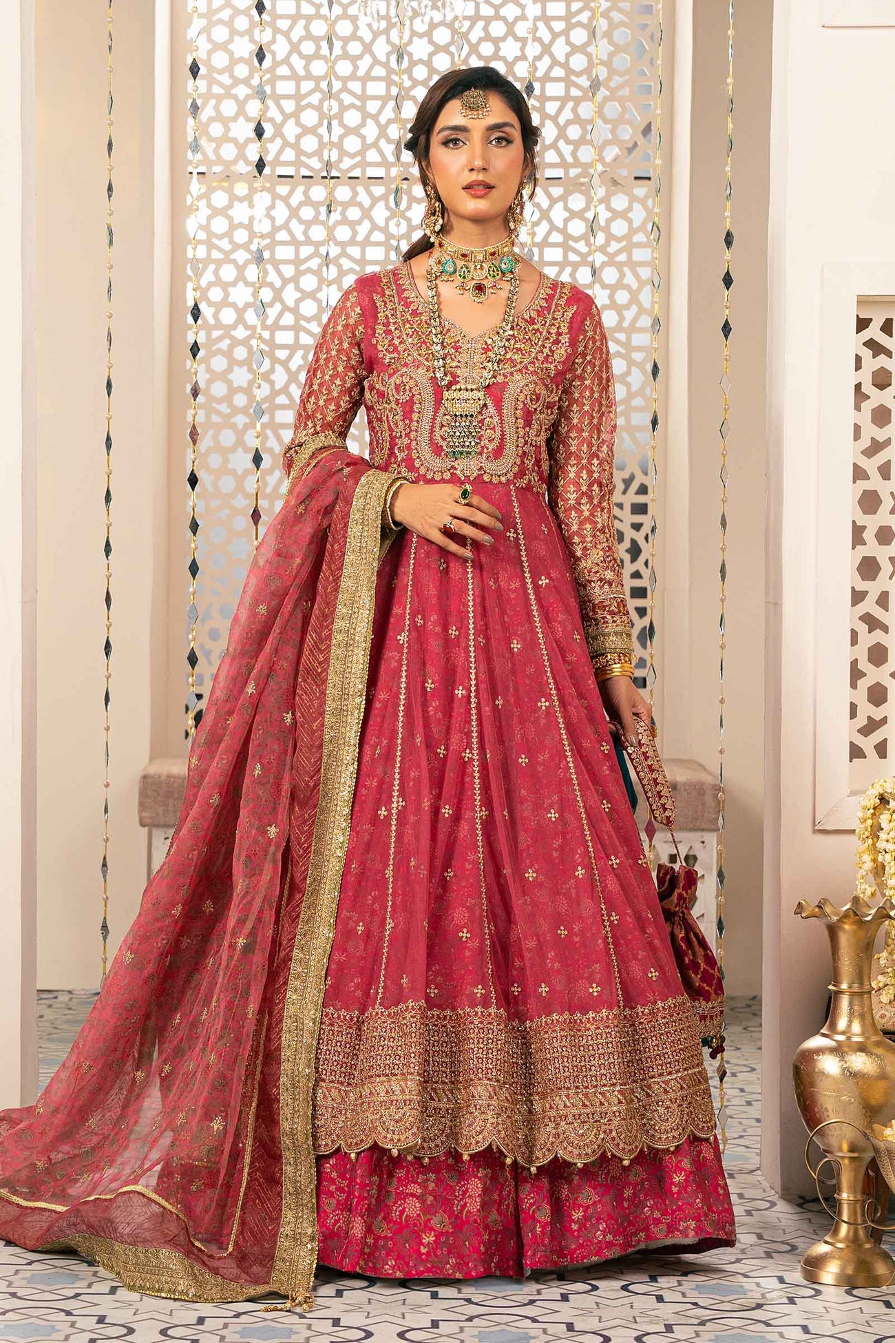 3 Piece Embroidered Net Suit