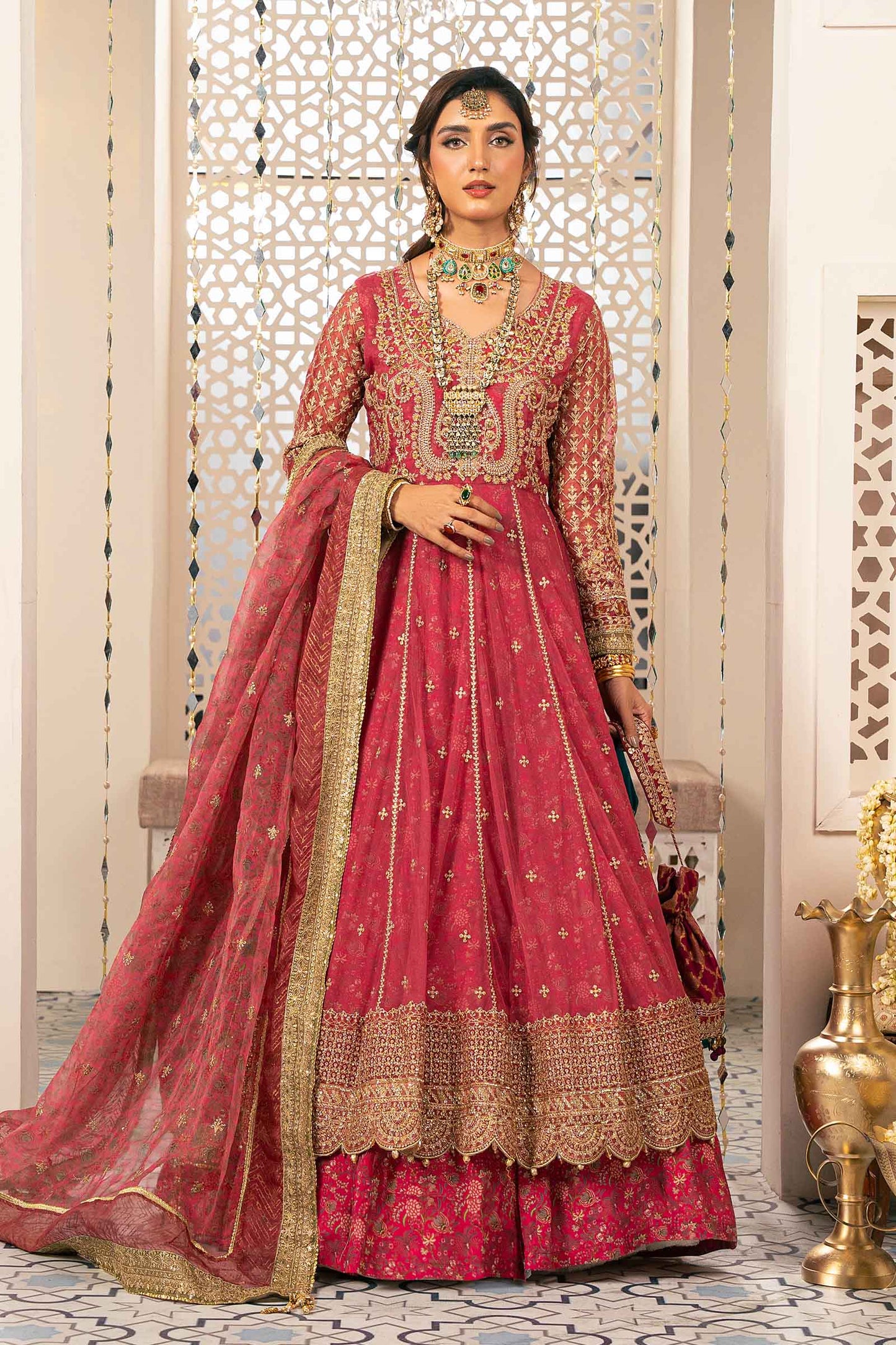 3 Piece Embroidered Net Suit