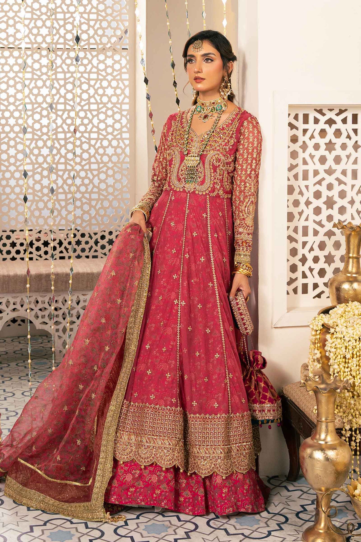 3 Piece Embroidered Net Suit
