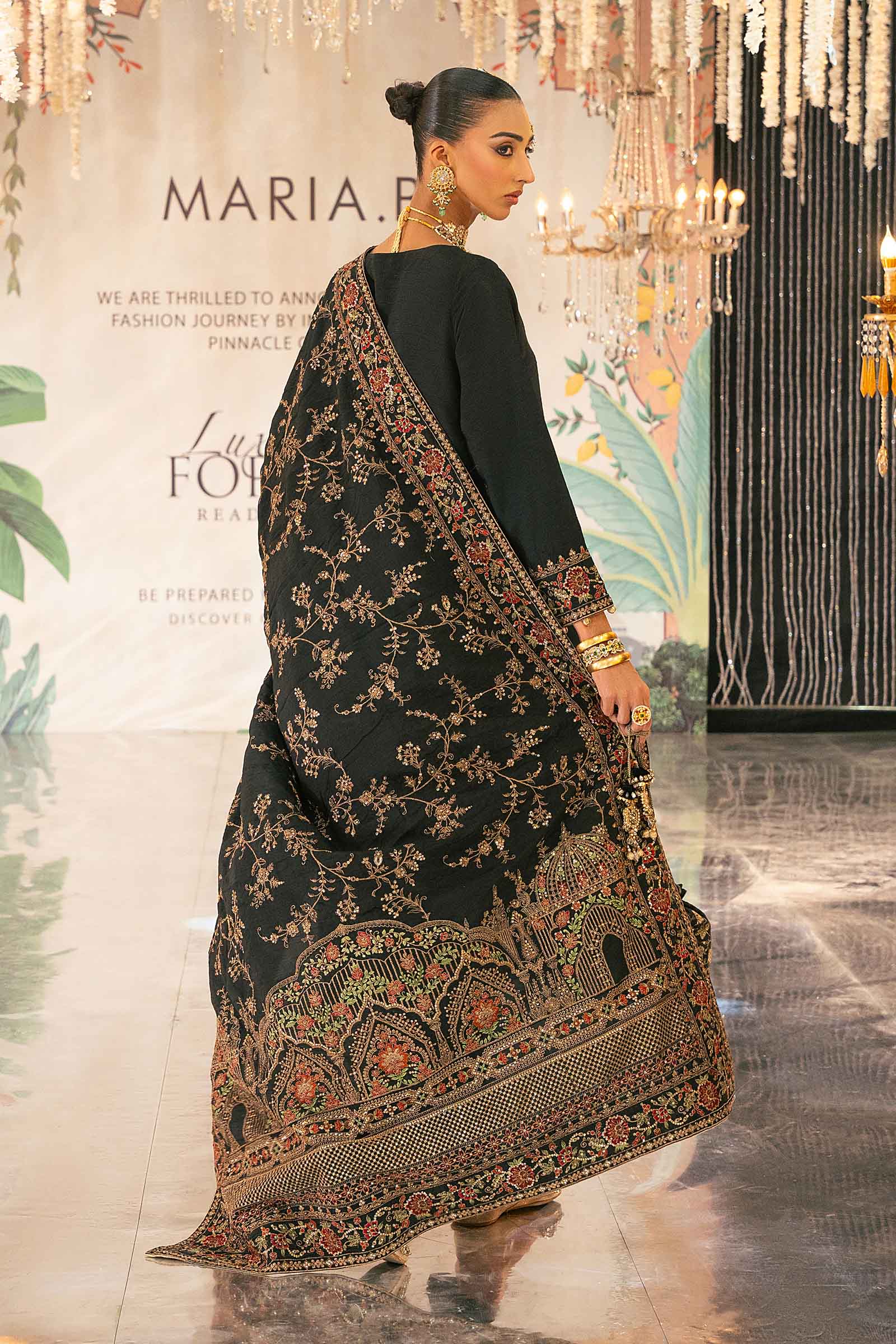 3 Piece Embroidered Raw Silk Suit