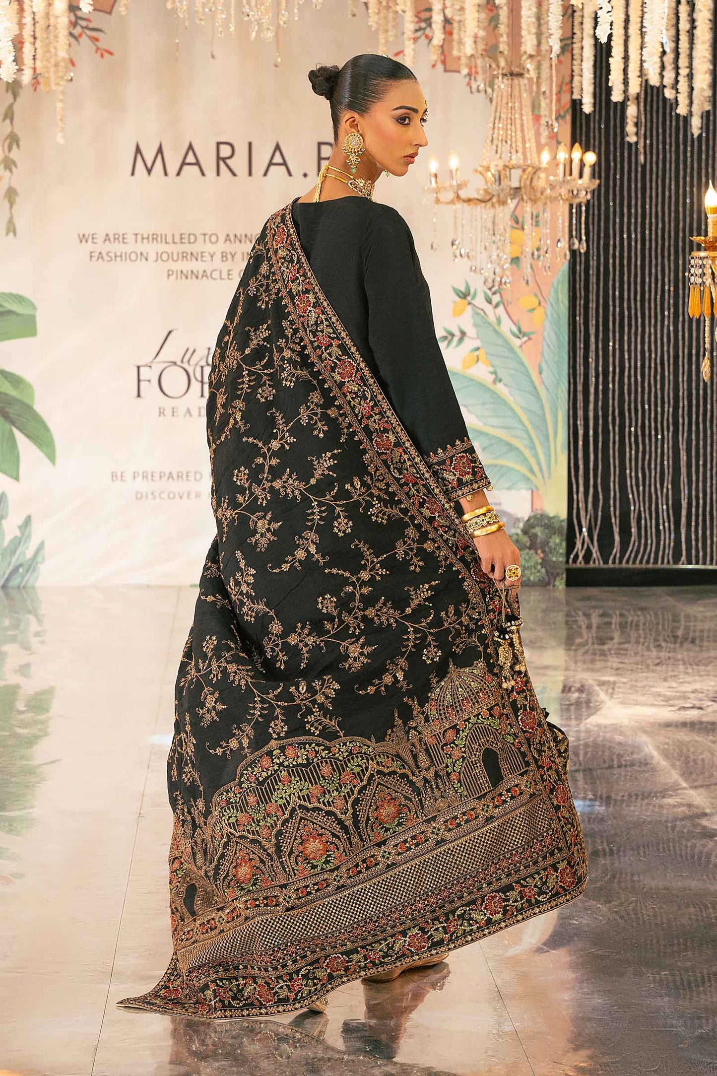 3 Piece Embroidered Raw Silk Suit