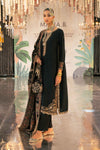 3 Piece Embroidered Raw Silk Suit