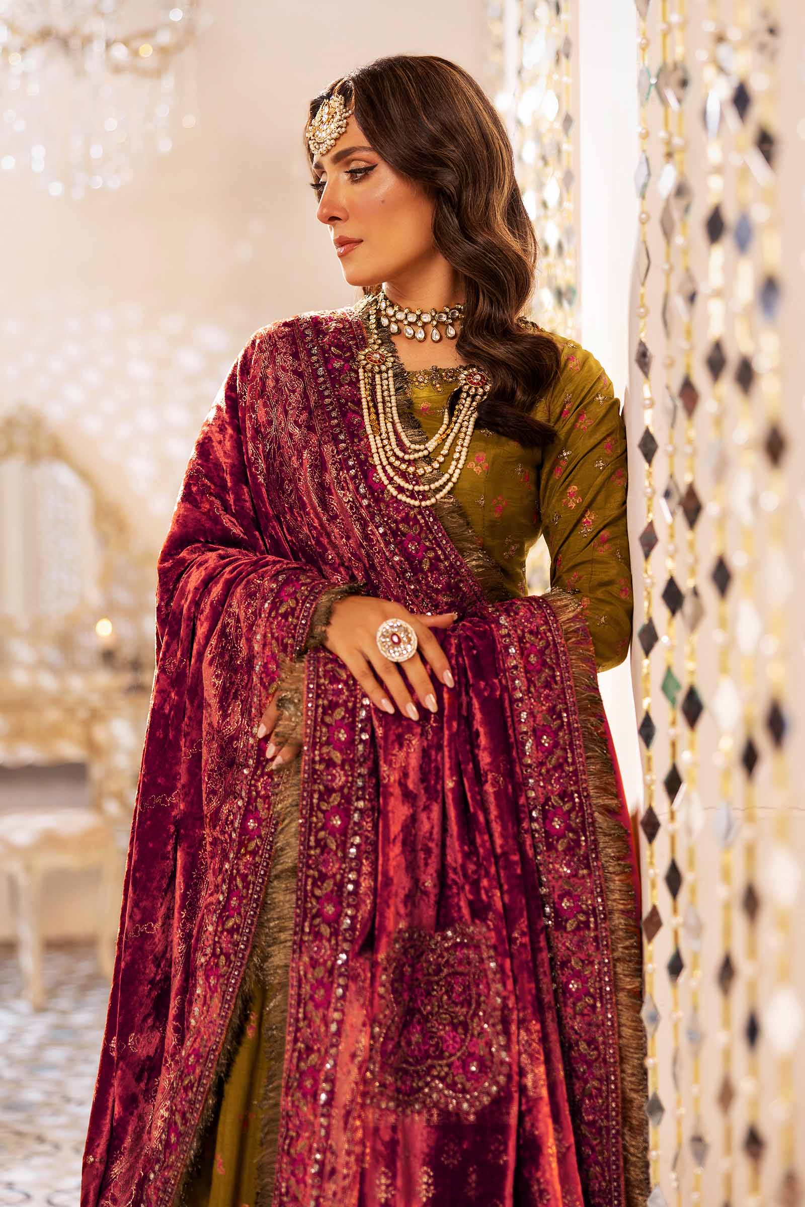 3 Piece Embroidered Raw Silk Suit
