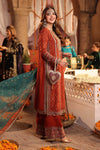 3 Piece Embroidered Raw Silk Suit