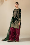3 Piece Embroidered Velvet Suit