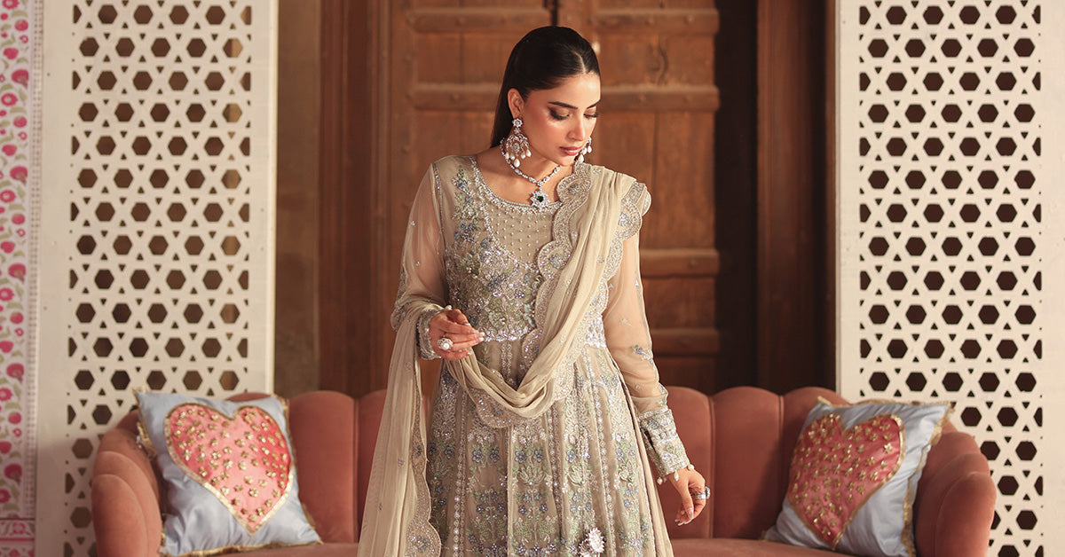 3 Piece Embroidered Net Suit