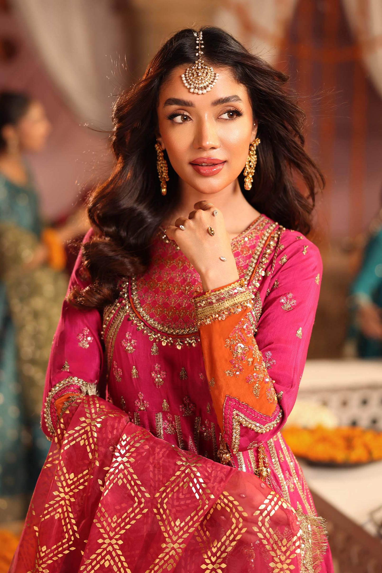 3 Piece Embroidered Raw Silk Suit