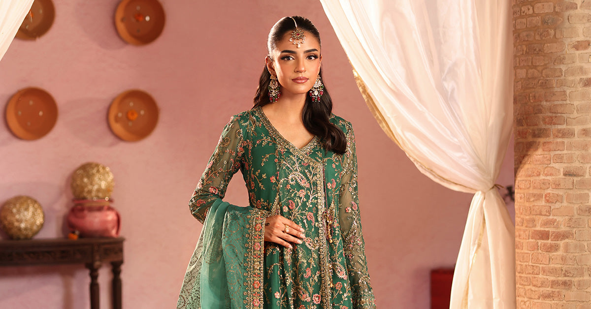 3 Piece Embroidered Net Suit
