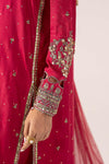 3 Piece Embroidered Raw Silk Suit