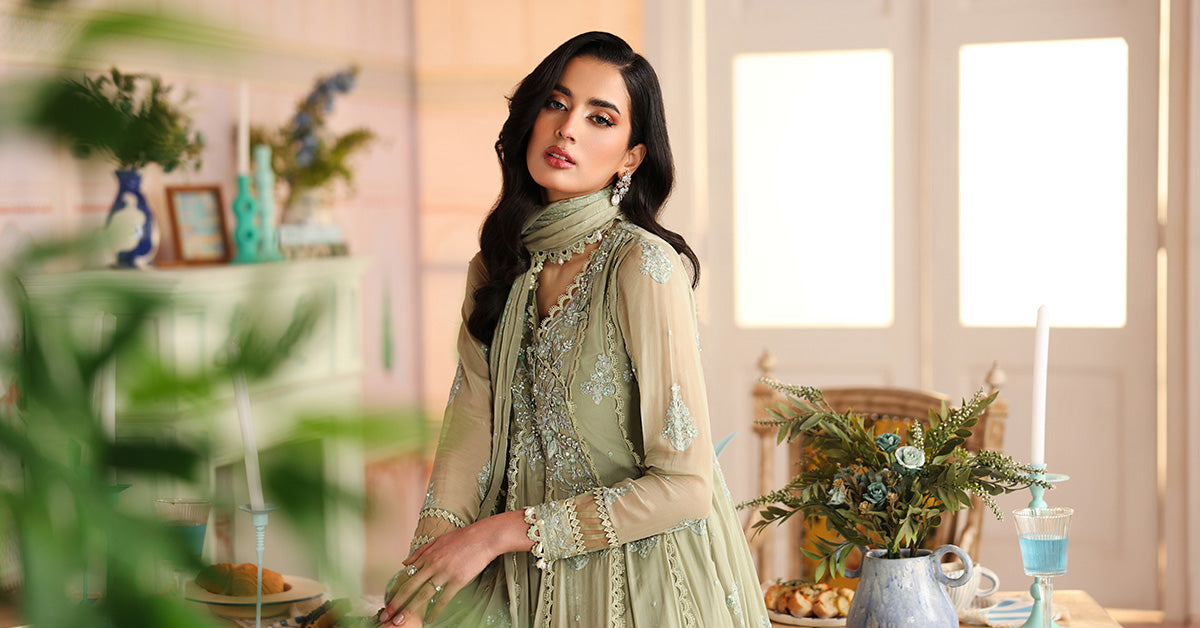 3 Piece Embroidered Chiffon Suit