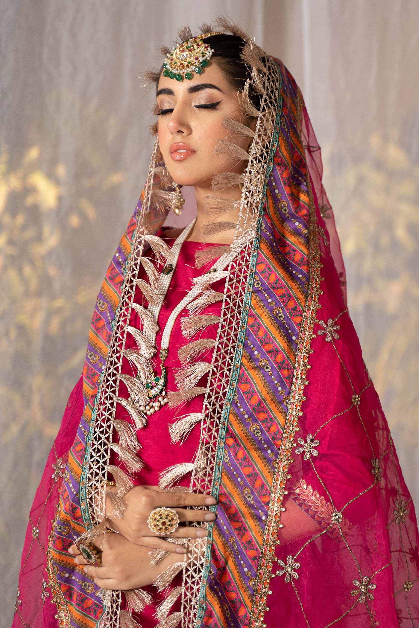 3 Piece Dyed Raw Silk Suit | SF-EF24-13