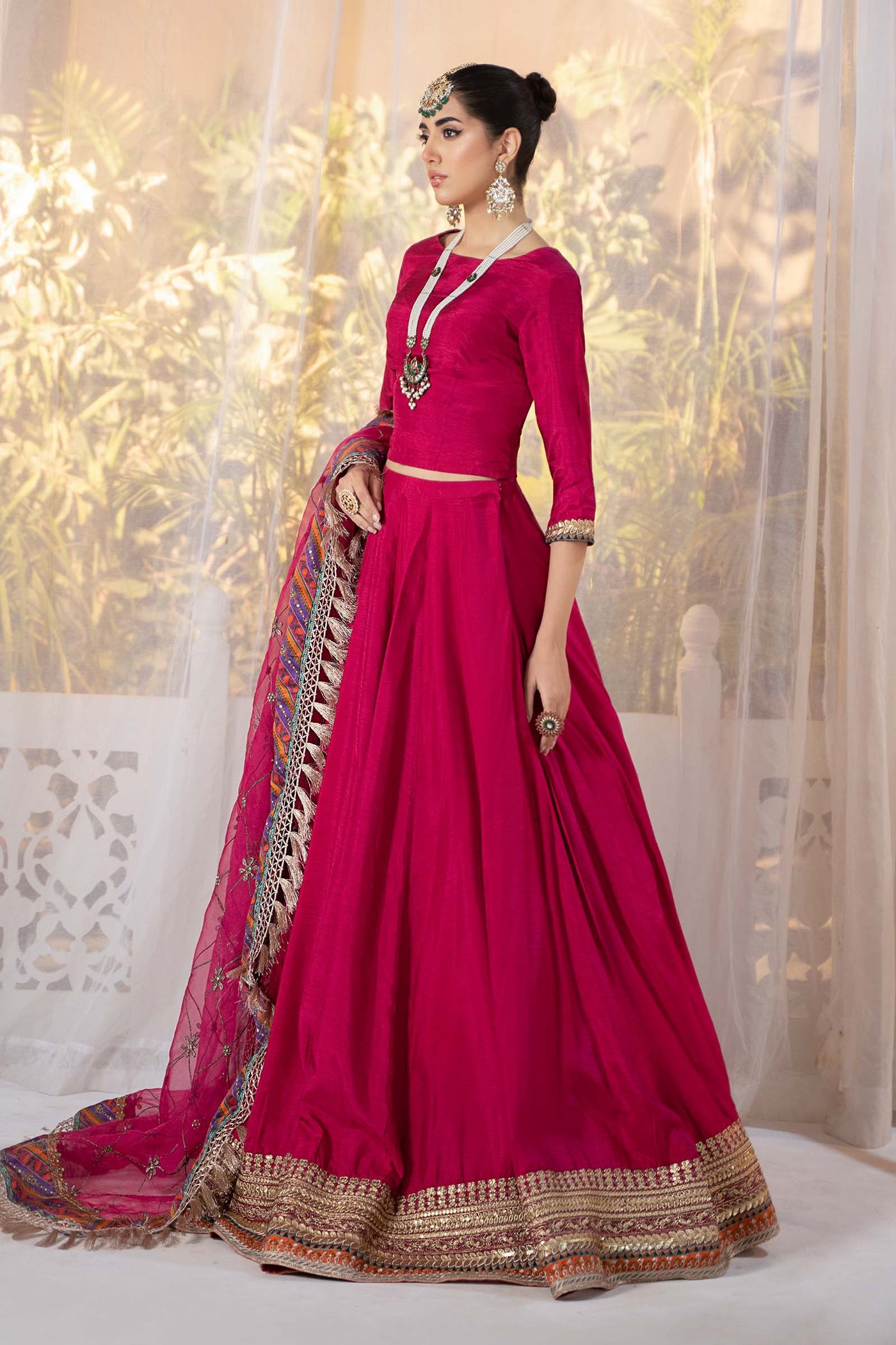 3 Piece Dyed Raw Silk Suit | SF-EF24-13