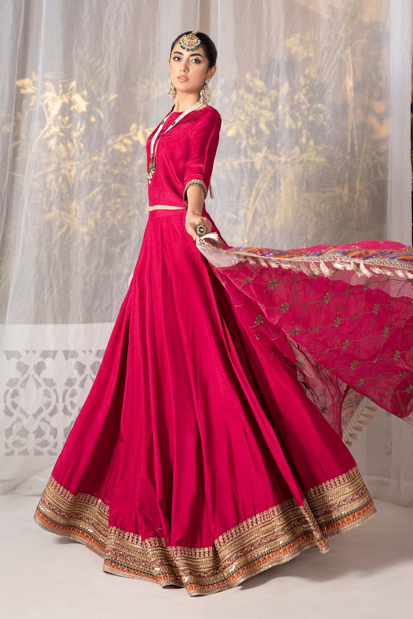 3 Piece Dyed Raw Silk Suit | SF-EF24-13