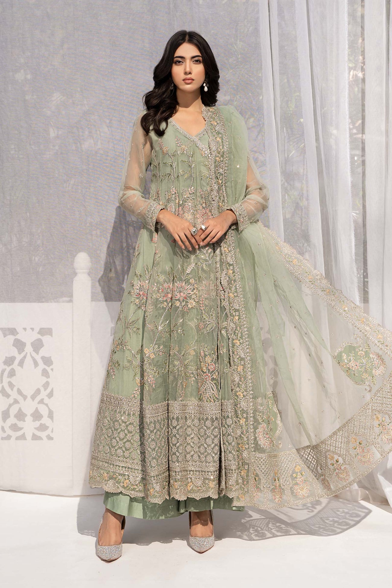 3 Piece Embroidered Organza Suit