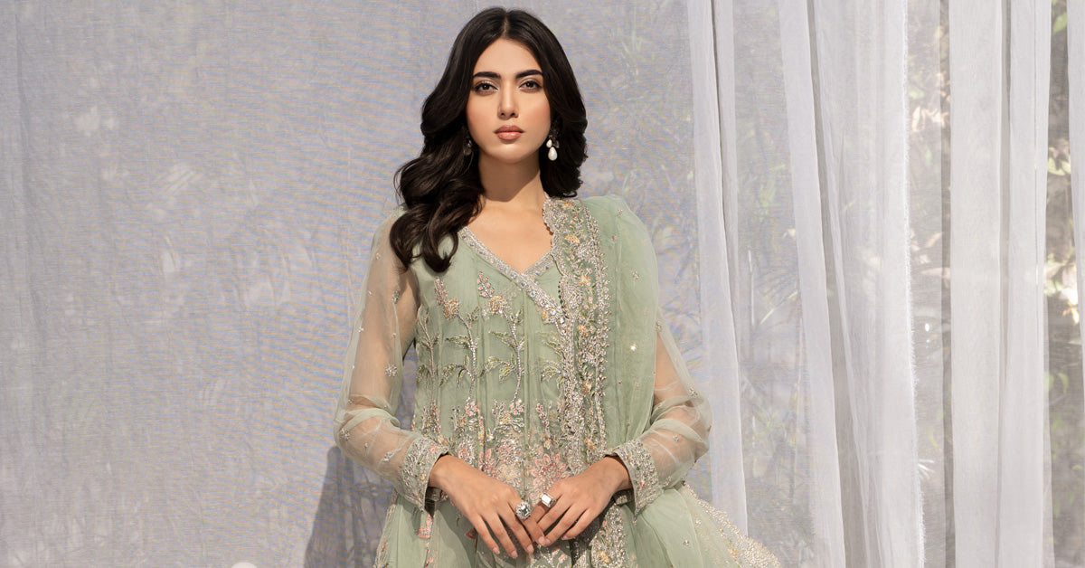 3 PIECE EMBROIDERED ORGANZA SUIT | SF-EF24-19