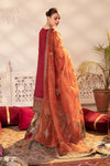 3 Piece Embroidered Raw Silk Suit