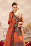 3 Piece Embroidered Raw Silk Suit