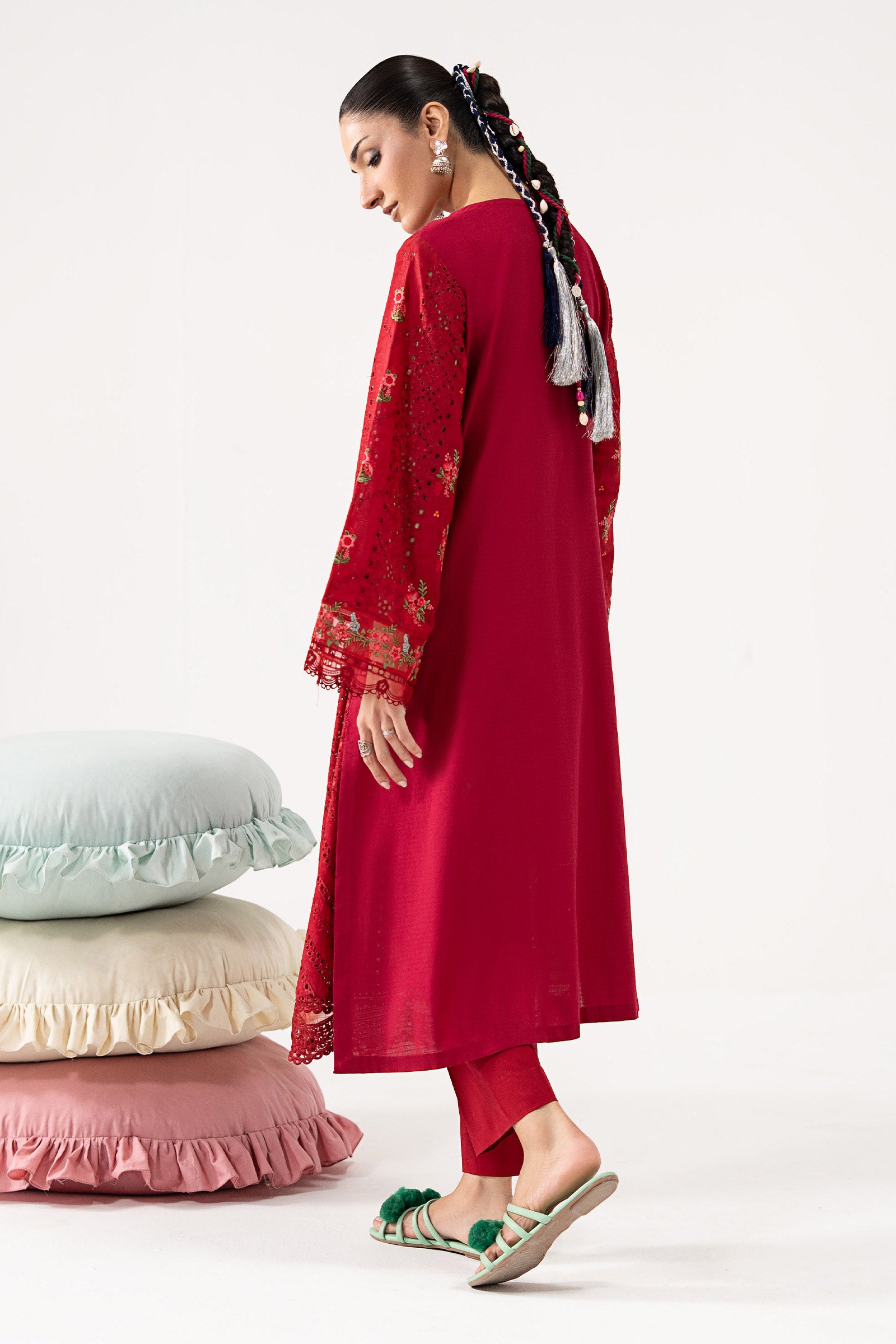 2 Piece Embroidered Brochia Suit