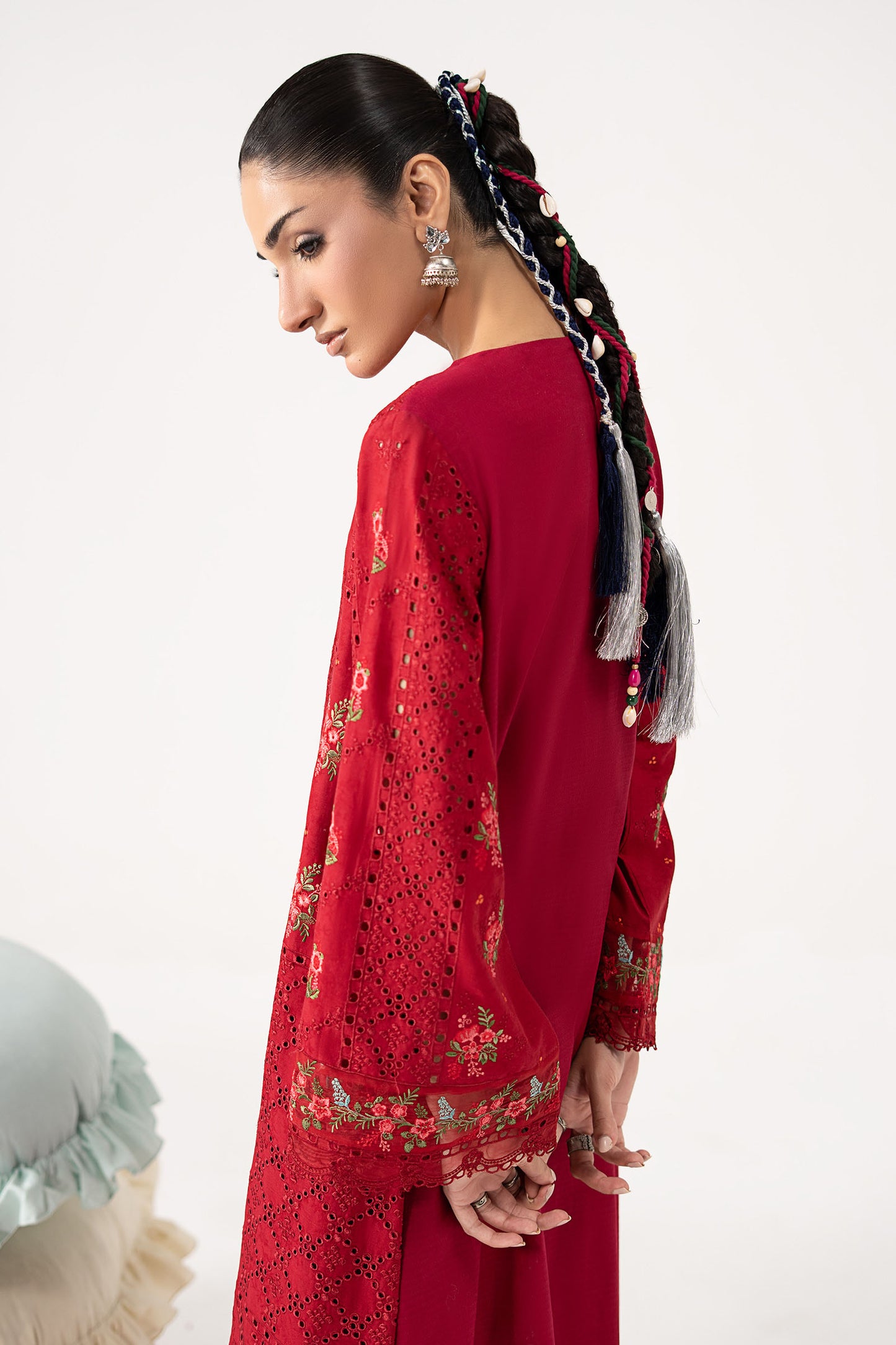 2 Piece Embroidered Brochia Suit
