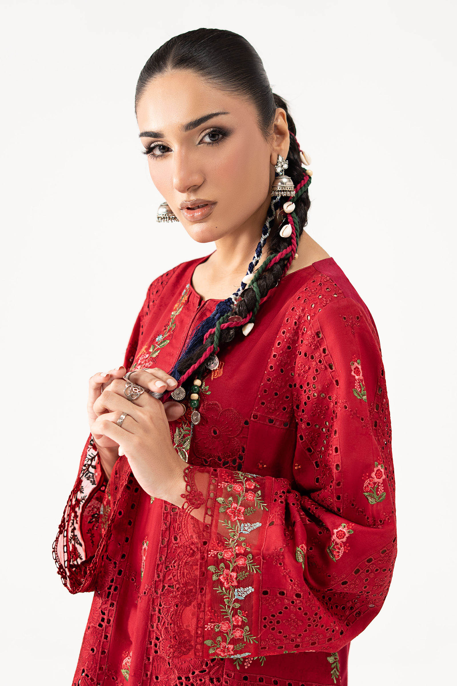2 Piece Embroidered Brochia Suit