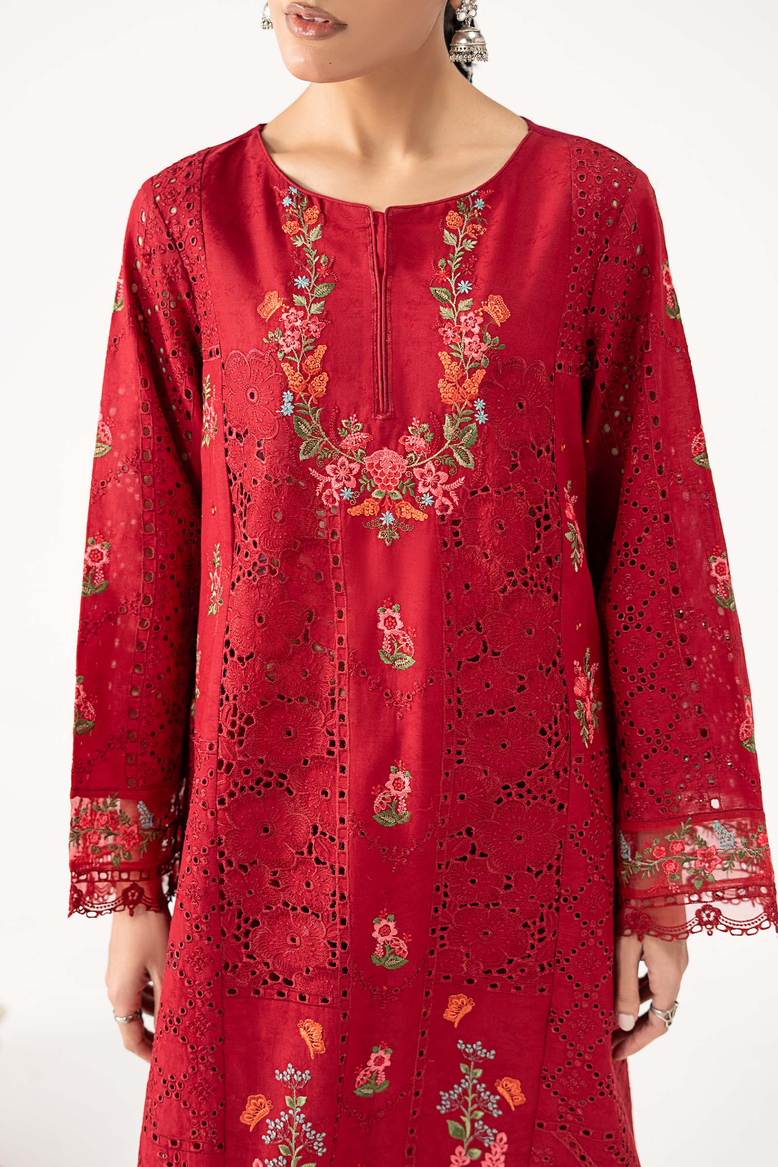 2 Piece Embroidered Brochia Suit
