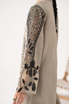 3 Piece Embroidered Paper Cotton Suit
