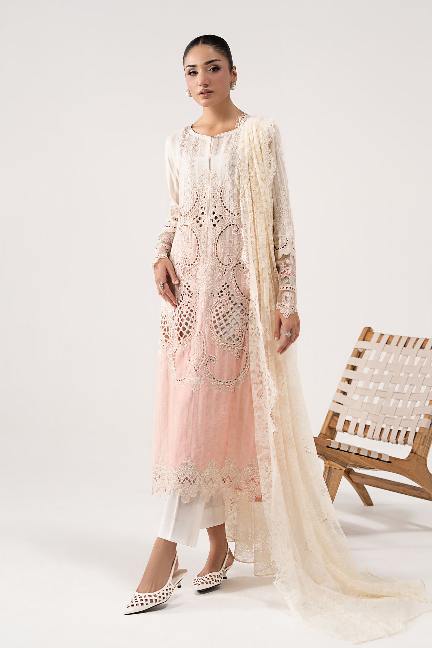 3 Piece Embroidered Dobby Lawn Suit
