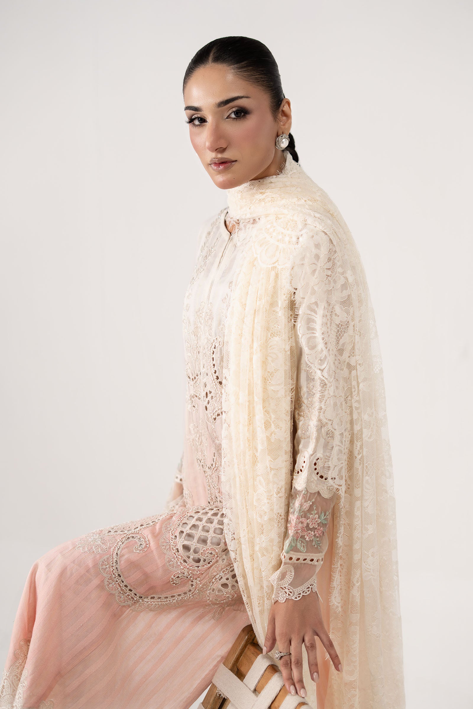 3 Piece Embroidered Dobby Lawn Suit